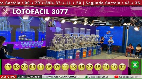 lotofácil 3077 giga sena resultado